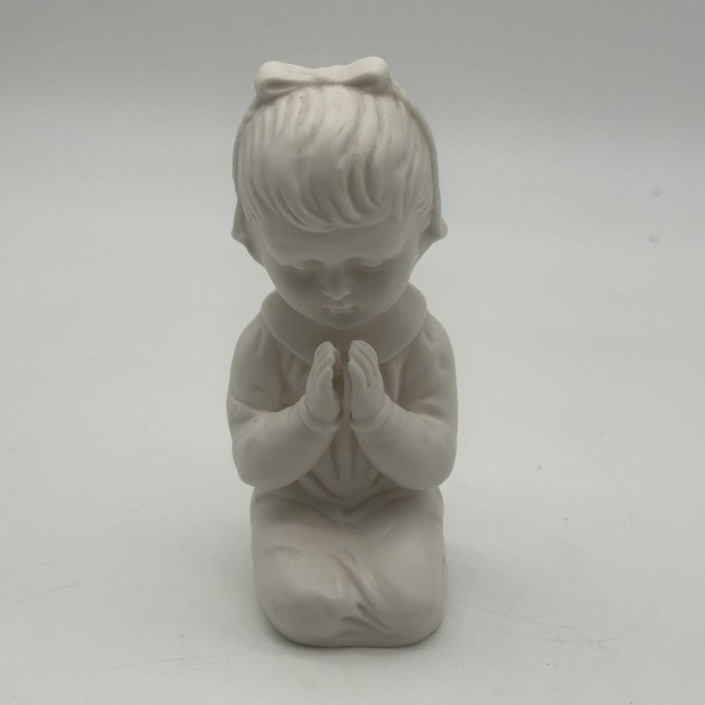 Norcrest Japan Praying Girl White Porcelain Figurine Vintage